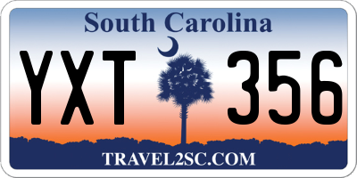 SC license plate YXT356
