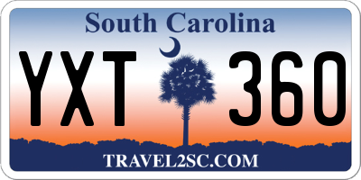 SC license plate YXT360