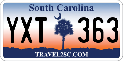 SC license plate YXT363