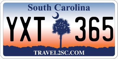 SC license plate YXT365
