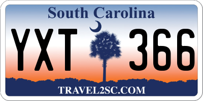 SC license plate YXT366