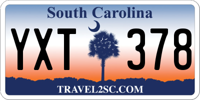 SC license plate YXT378