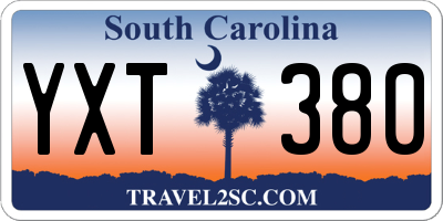 SC license plate YXT380
