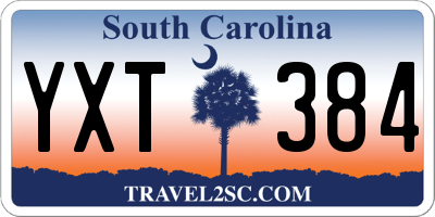 SC license plate YXT384