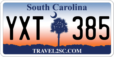SC license plate YXT385