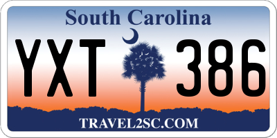 SC license plate YXT386