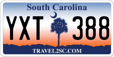 SC license plate YXT388