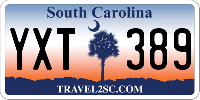 SC license plate YXT389