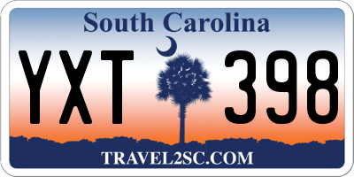 SC license plate YXT398