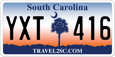 SC license plate YXT416