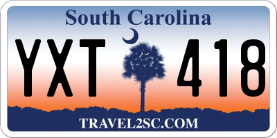 SC license plate YXT418