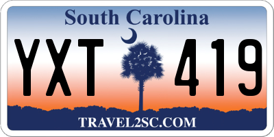 SC license plate YXT419