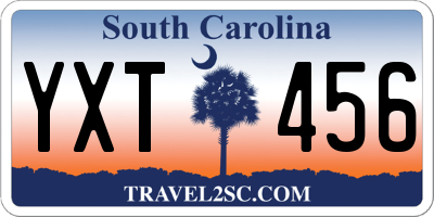 SC license plate YXT456