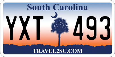 SC license plate YXT493