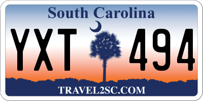 SC license plate YXT494