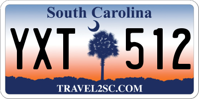 SC license plate YXT512