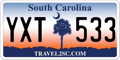 SC license plate YXT533