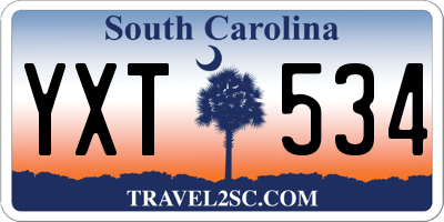 SC license plate YXT534