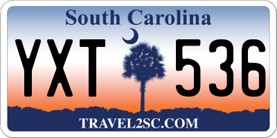 SC license plate YXT536