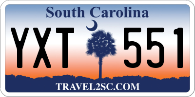SC license plate YXT551