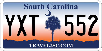 SC license plate YXT552