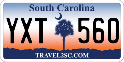 SC license plate YXT560