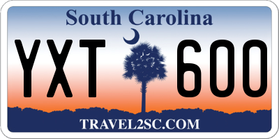 SC license plate YXT600