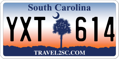 SC license plate YXT614