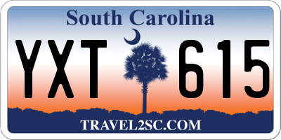 SC license plate YXT615