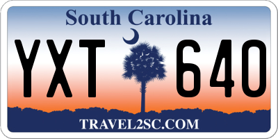 SC license plate YXT640