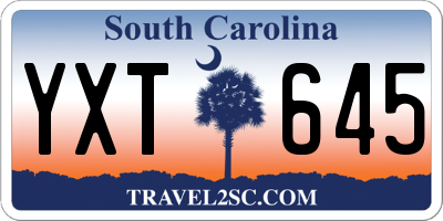 SC license plate YXT645