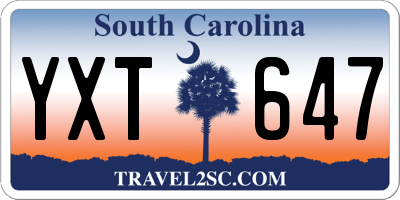 SC license plate YXT647