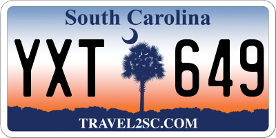 SC license plate YXT649