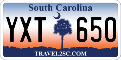SC license plate YXT650