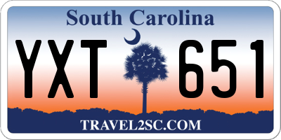 SC license plate YXT651