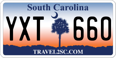 SC license plate YXT660