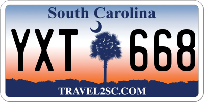 SC license plate YXT668