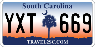 SC license plate YXT669
