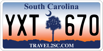 SC license plate YXT670