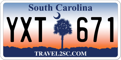 SC license plate YXT671