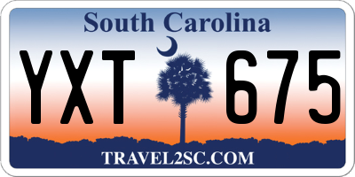 SC license plate YXT675