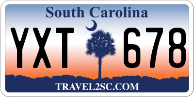 SC license plate YXT678