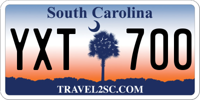 SC license plate YXT700