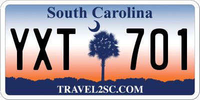 SC license plate YXT701
