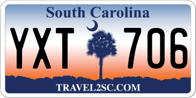 SC license plate YXT706