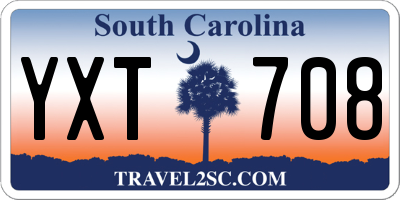 SC license plate YXT708