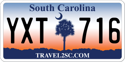 SC license plate YXT716