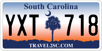 SC license plate YXT718