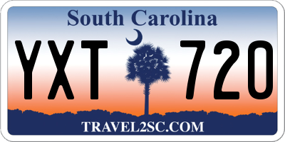 SC license plate YXT720