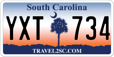 SC license plate YXT734